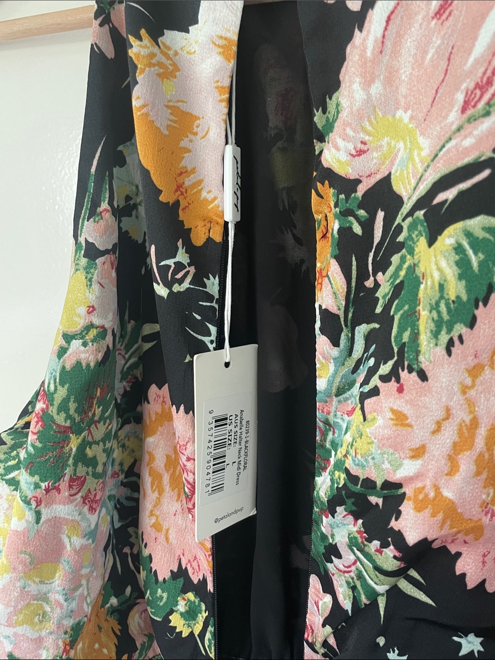 Petal + Pup Anabelle Funnel Neck Satin Midi Dress – Size Large - Picture 6 of 9